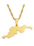 Anniyo The British Virgin Islands Tortola BVI Map Pendant Chain Necklaces for Women Girls Jewelry #115621