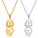 Anniyo Tamil om Sign Pendant Necklaces for Women Girls TAMIL OM Symbol Jewelry Indian Religion #051621