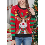 2025 New Winter Women Christmas Knitted Sweaters Full Sleeve Cute Soft Knitwear Holiday Wear Xmas Look Warm Loose Pullover Tops