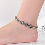 Weight Loss Slimming Anklet Bracelet Magnetic Therapy Colorful Gallstone Hematite Chain Stimulating Acupoints Slim Fat Bracelet