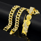 Men Women Hip Hop Saint Jude Pendant Necklace,13mm Cuban Chain Religious Saint Jude Idol Pendants Charm Jewelry 2025 New Arrived