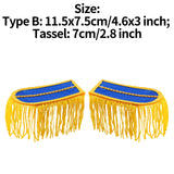 1 Pair Drum Horn Band Tassel Fringe Chain Shoulder Badge Applique Epaulet Clothing Uniform Party Performance Costume Accessories