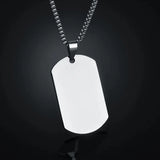 Stainless Steel Jewelry Mens Custom Engraved Name Photo Animal Necklace for Women Personalized Square Pendant Family Party Gift