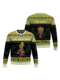 Marvel superhero Groot Christmas Ugly Sweater Yellow Green Black Snowflake Christmas Tree Cute Personality Fashionable Cool