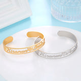 Name Custom Bangle Personalized Bracelet Family Cuff Kid Boy Gift For Men Father Women Couple Gold Color Stainless Steel Jewelry