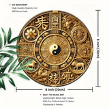 8in 2D Flat Prosperity Badge Gossip Lucky Feng Shui Wooden Board Mystic Eastern Power Office Decoration Props  Photoshoots Gifts