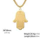Dawapara Stainless Steel Fatima Hamsa Hand Egyptian Evil Eye Pendant Necklace Success and Protection Lucky Amulet