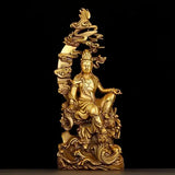 Copper Guanyin Bodhisattva Ornaments  Home Office Consecrated Buddha Statue Home Living Decor