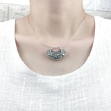 Exquisite 925 Silver Necklace Longevity Lock Ruyi Lotus Flower Pendant Clavicle Chain Vintage Charming National Style Jewellry