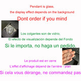 Customized Engrave Photo Heart Square Crystal Glass Pendant Necklace Inside 2D Pattern with 2mm Cuban Chain for Family Jewellery