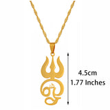 Anniyo Tamil om Sign Pendant Necklaces for Women Girls TAMIL OM Symbol Jewelry Indian Religion #051621