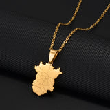 Anniyo Russia Chechnya Pendant Necklaces for Women Girls Stainless Steel Jewelry #519762