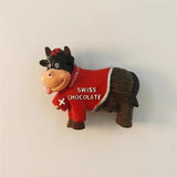 Swiss Dairy Cows Hand-painted 3D Fridge Magnets Switzerland Souvenirs Refrigerator Magnetic Stickers Gift