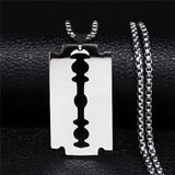 Blade Stainless Steel Long Necklace Men/Women Gold Color Punk Goth Gothic Steampunk Grunge Necklaces Jewery collier  N2243S03