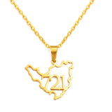 Anniyo Sint Maarten and Saint-Martin Island 721 Area Code Pendant Necklaces for Women Girls Saint Martin SXM Jewelry #319401