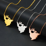 Anniyo Sint Maarten and Saint-Martin Island Pendant Necklace SXM Saint Martin Gold Color Silver Color Jewelry #242721