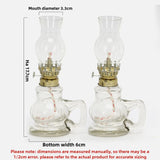 1 Retro Kerosene Candle Holder Windproof Oil Lamp with Glass Cover, Suitable for Emergency Lighting and Indoor Decoration