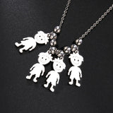 Personalized Boy Girl Necklace Custom Chain Name Mother Father Day Kid Family Gift For Women Men Stainless Steel Pendant Jewelry