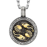 Original Van Gogh sunflower sunflower men's necklace high sense pendant nautical compass retro fashion trend pendant gift.
