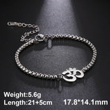 Dawapara Aum Om Ohm Sanskrit Symbol Anklets Bracelet Hindu Yoga Ankle Chain Bracelets Stainless Steel Spiritual Jewelry