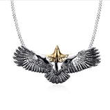 Sparkling Zircon Fly Eagle Pendant Necklace for Men Hip Hop Rock Party Jewelry
