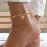Pave Letter Initial Anklet, Summer Beach Alphabet  Anklet Bracelet on Leg  For Women Girls, Sparking Chain
