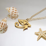 Hot Sale Stainless Steel Eye Of Horus Pendant Necklace For Retro Ancient Egypt Series Necklace For Women Girl Birthday Gift