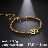 Dawapara Aum Om Ohm Sanskrit Symbol Anklets Bracelet Hindu Yoga Ankle Chain Bracelets Stainless Steel Spiritual Jewelry