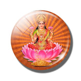 Lakshmi Gold 30 MM Fridge Magnet Shiva Amulet India Goddess of Wealth Glass Dome Magnetic Refrigerator Stickers Home Decoration