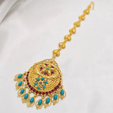 Luxury Head Chain Wedding Jewelry For Women Bohemian Gold Plated Forehead Rhinestone Tassel Indian Bollywood Hair Accessory