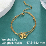 Dawapara Aum Om Ohm Sanskrit Symbol Anklets Bracelet Hindu Yoga Ankle Chain Bracelets Stainless Steel Spiritual Jewelry