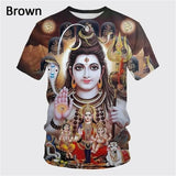 Latest Fashion Hindu God Shiva 3D Printed Men's T-shirt Summer Cool and Casual O-neck Short Sleeve T-shirt