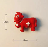 Swiss Dairy Cows Hand-painted 3D Fridge Magnets Switzerland Souvenirs Refrigerator Magnetic Stickers Gift