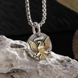 Sparkling Zircon Fly Eagle Pendant Necklace for Men Hip Hop Rock Party Jewelry