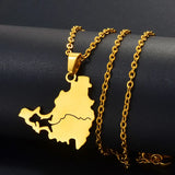 Anniyo Stainless Steel Sint Maarten and Saint-Martin Island Pendant Necklace SXM Saint Martin Jewelry #325801