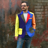 Men's modern jacket multi-coloured blazer notch lapel single-breasted fashion custom jacket for prom dinner party birthday gift