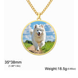 COOLTIME Custom Picture Necklace Stainless Steel Personalized Custom Print Photo Pendant Necklace Jewelry for Women Men