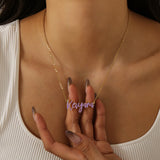 Personalized Enamel Pendant Custom Colorful Name Necklace Stainless Steel Dopamine Chain Jewelry Memorial Gift Christmas Gift