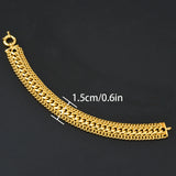 Dubai Copper Link Chain Bracelets for Unisex 18K Gold Plated Wristband Miami Curb Punk Classic Hand Jewellery Party Gift