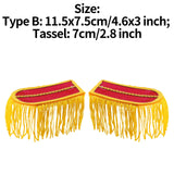 1 Pair Drum Horn Band Tassel Fringe Chain Shoulder Badge Applique Epaulet Clothing Uniform Party Performance Costume Accessories