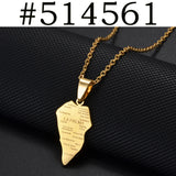 Anniyo Spain La palma Islands Map Pendant Neckalces For Women Girls Stainless Steel Ethnic Jewelry #514162