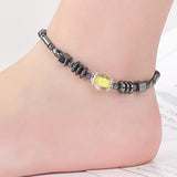 Weight Loss Slimming Anklet Bracelet Magnetic Therapy Colorful Gallstone Hematite Chain Stimulating Acupoints Slim Fat Bracelet