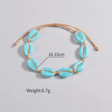 Luminous Acrylic Conch Beaded Anklets For Women Men Rope Chains Weaving Adjustable Ankle Bracelet Beach Jewelry Foot Accessories