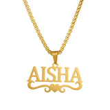 Customized Name Necklaces Pendants for Men Women Personalized Custom Gold Plated Pearl Chain Stainless Steel Nameplate Jewelry