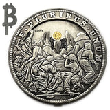 Movable Mechanical Coin "Open the Mountain” Bitcoin Coin Roman Booteen Art Hobo Nickel Magic Coin Collectible Art