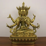 Copper Dignified Buddha Mother Bodhisattva Statue Piece Longevity Three Bronze Sculptures Statues