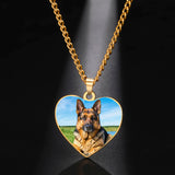 COOLTIME Custom Picture Necklace Stainless Steel Personalized Custom Print Photo Pendant Necklace Jewelry for Women Men