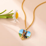 COOLTIME Custom Picture Necklace Stainless Steel Personalized Custom Print Photo Pendant Necklace Jewelry for Women Men