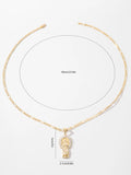 FanSibao Inlaid Zirconia Gold Plated Madonna Pendant Necklace New Fashion Christian Faith Jewelry