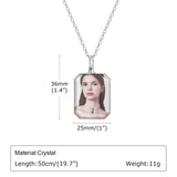 Vnox Custom Photo Picture Necklaces for Women Men, Personalize Two Sides Image Pendant, Crystal Heart Coin Collar Memorial Gift